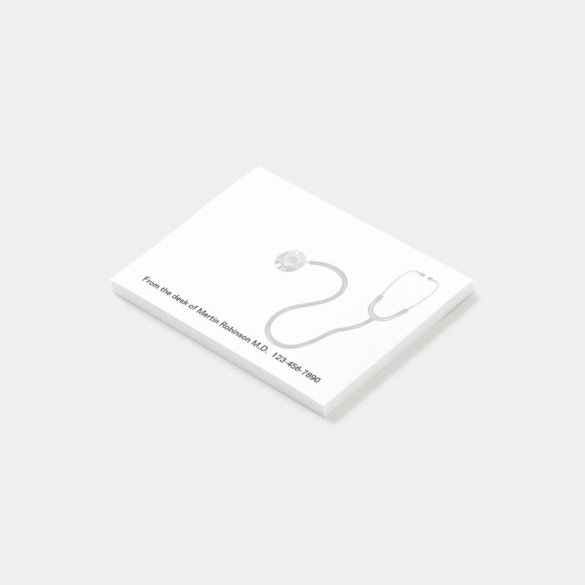 Notas Post-it® Médico Office Stethoscope Tema Notepads pegajosos (En perspectiva)