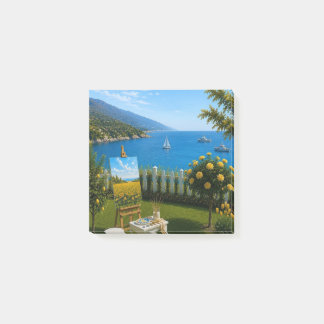 Notas Post-it® Mediterranean Blue Sea Sunny Garden View Post‑It