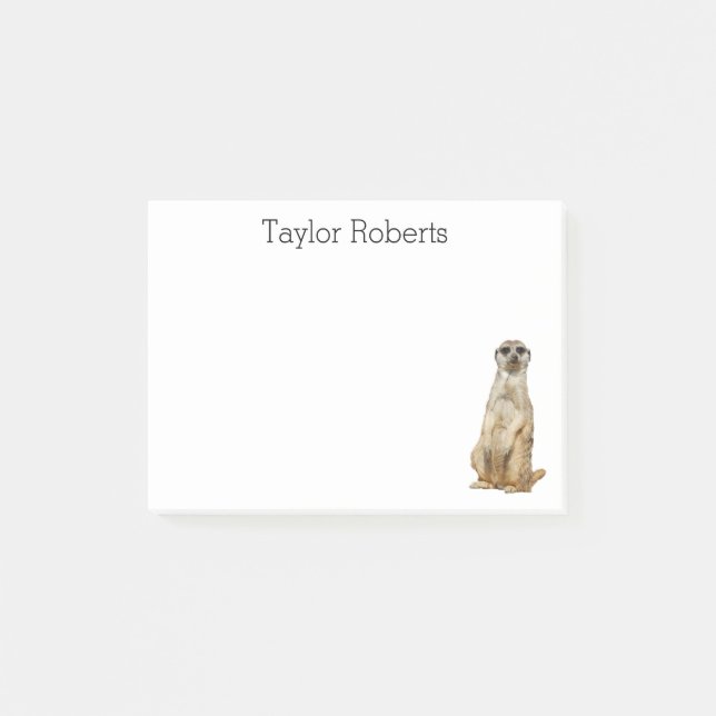 Notas Post-it® Meerkat con su personalizado conocido (Anverso)
