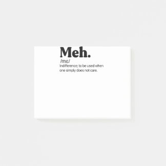 Notas Post-it® Meh Funny Quote