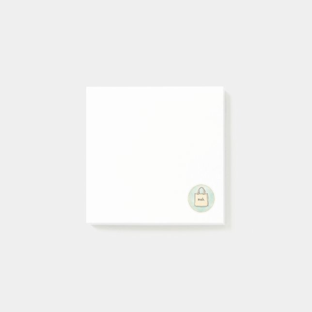Notas Post-it® Meh Shopping Tote Post-it Notes  (Anverso)