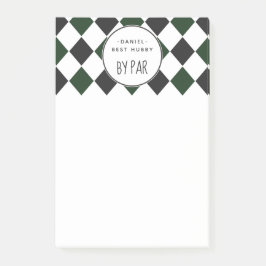 Notas Post-it® Mejor Hubby de Par Green Plaid con nombre
