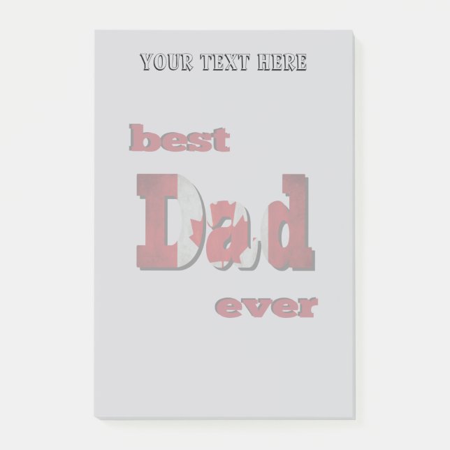 Notas Post-it® Mejor Papá Canadiense (Anverso)