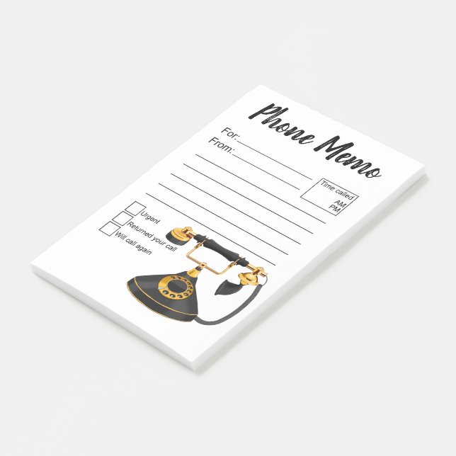 Notas Post-it® Memo de teléfono (En perspectiva)