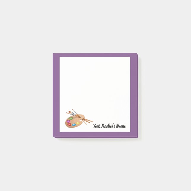 Notas Post-it® Memo del profesor de arte, paleta postal, regalo p (Anverso)
