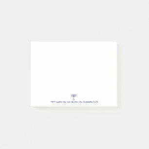 Notas Post-it® Menorah moderna bendiciendo gráfico de oro blanco