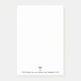 Notas Post-it® Menorah moderna bendiciendo gráfico de oro blanco 