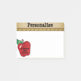 Notas Post-it® Mensaje 🍎 de Apple rojo para un profesor