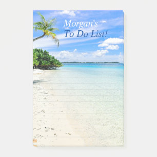 Notas Post-it® Mensaje de nombre de Personalizar de playa tropica