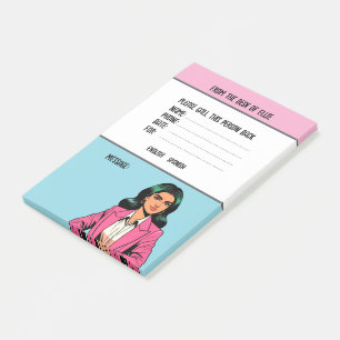 Notas Post-it® Mensaje de teléfono comercial con nombre personali