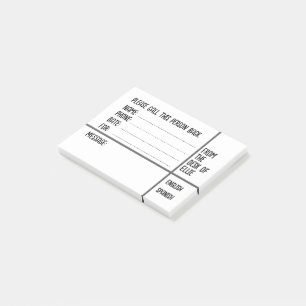 Notas Post-it® Mensaje de teléfono con nombre personalizado Ofici