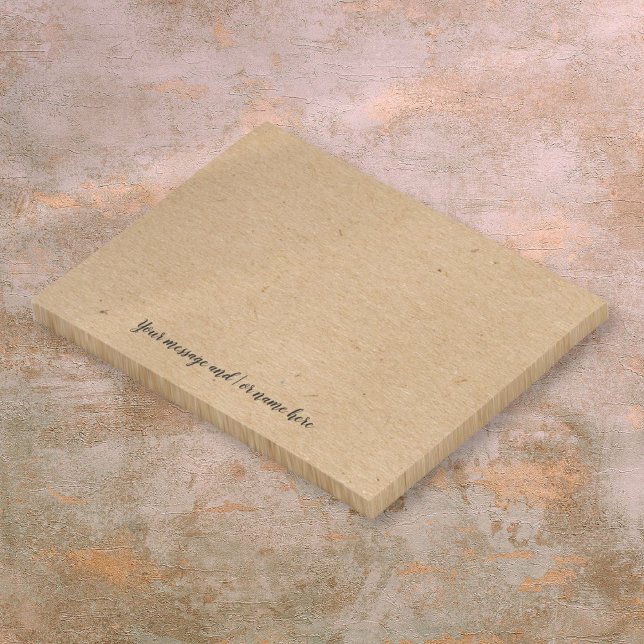 Notas Post-it® Mensaje Personalizado Estilo Papel Kraft Rústico (Personalized Message Rustic Kraft Paper Style Post-it Notes)