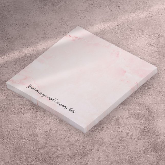 Notas Post-it® Mensaje Personalizado Letra Elegante Mármol Rosa (Personalized Message Elegant Script Pink Marble Post-it Notes)