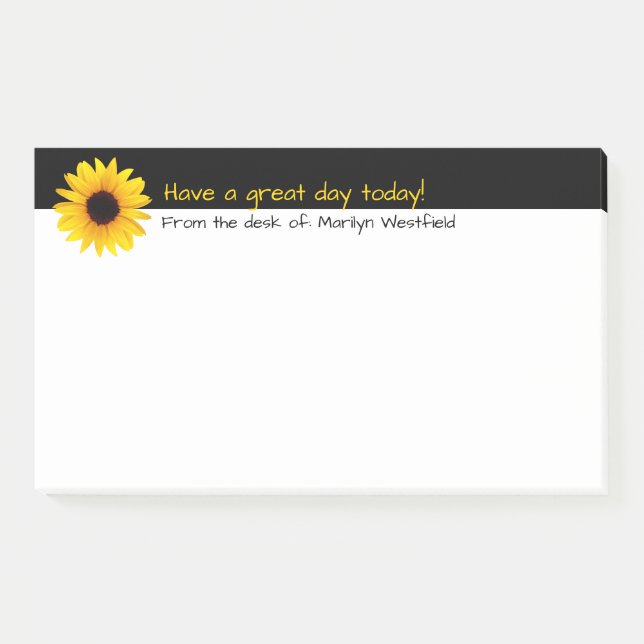 Notas Post-it® Mensaje positivo de girasol (Anverso)