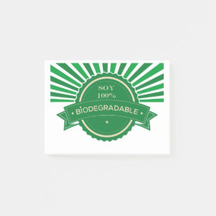 Notas Post-it® Mensaje Soy 100% Biodegradable