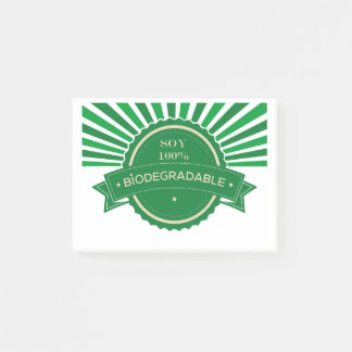 Notas Post-it® Mensaje Soy 100% Biodegradable