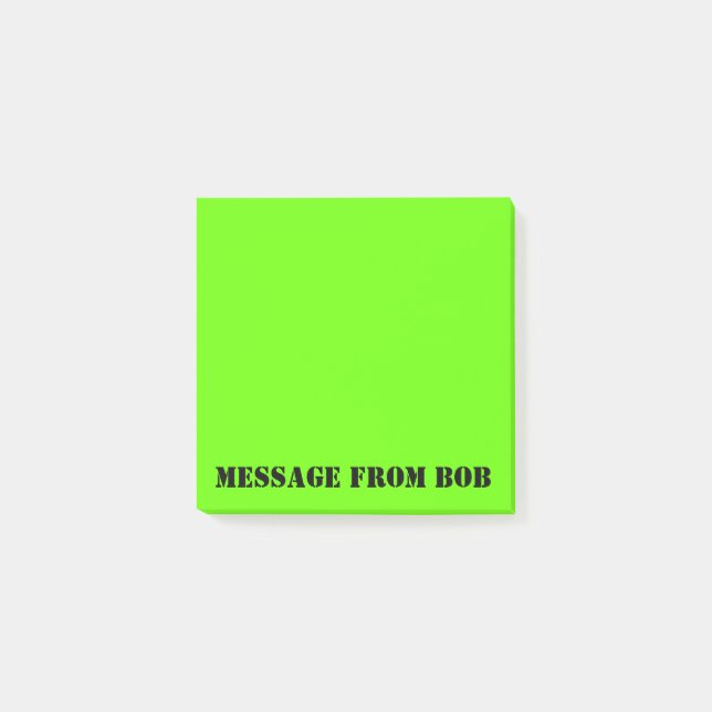Notas Post-it® Mensaje verde 3 x 3 de Dayglow (Anverso)
