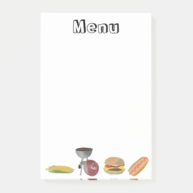 Notas Post-it® Menú de barbacoa (Anverso)