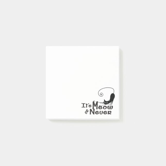 Notas post-it® MEOW o Never Cat 3" x 3" (Anverso)