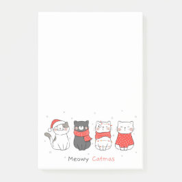 Notas Post-it® Meowy Catmas Navidades Gatos