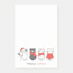 Notas Post-it® Meowy Catmas Navidades Gatos