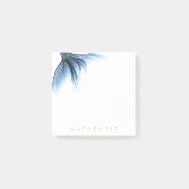 Notas Post-it® Mermaid Glam Tail | Personalizado Dusty Ice Blue L (Anverso)