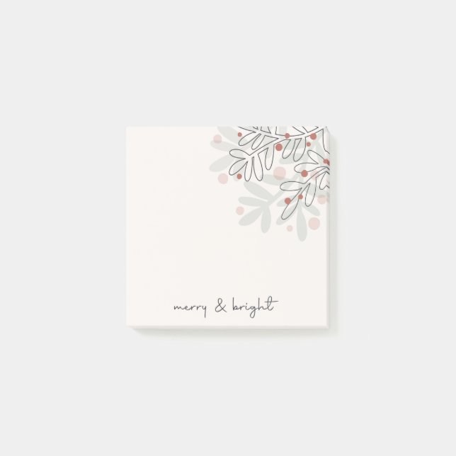 Notas Post-it® Merry & bright Xmas mistletoe (Anverso)