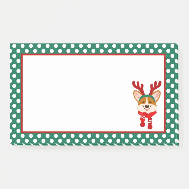 Notas Post-it® Merry Christmas Corgi Dog Post-It Notes (Anverso)