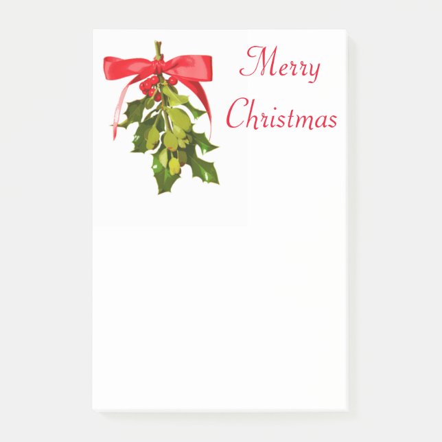 Notas Post-it® Merry Christmas mistletoe (Anverso)