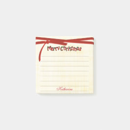 Notas Post-it® Merry Christmas Tartan Pattern Typography