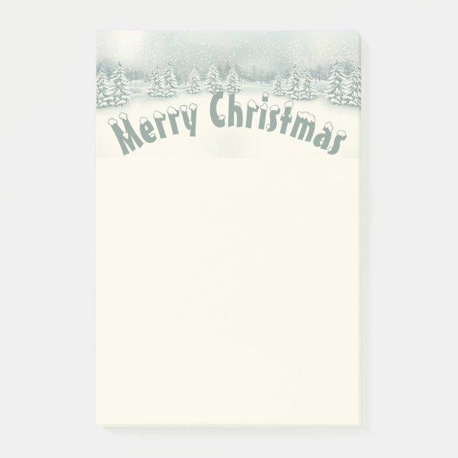 Notas Post-it® Merry Christmas Winter Trees (Anverso)