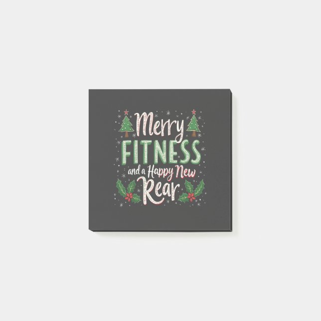 Notas Post-it® Merry Fitness y Feliz Nueva Navidad de Construcció (Anverso)