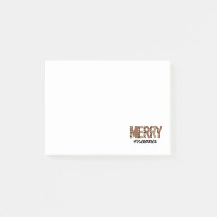 Notas Post-it® "Merry Mama" Bloque de color moderno Leopard Boho