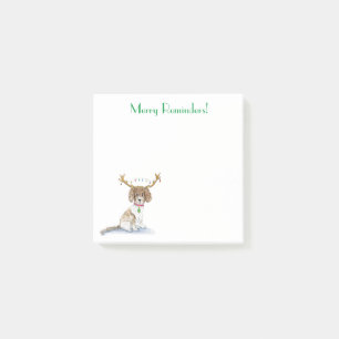Notas Post-it® ¡Merry Reminders! Watercolor Labradoodle Xmas
