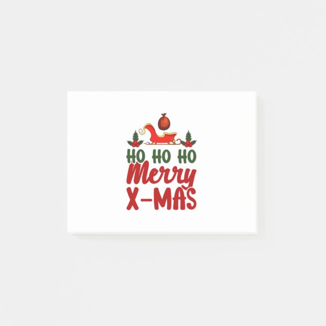 Notas Post-it® Merry Xmas Ho Ho Ho Feliz Navidad (Anverso)