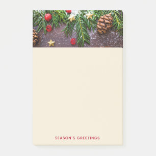 Notas Post-it® Mesa de Navidades rusos con pino y nieve