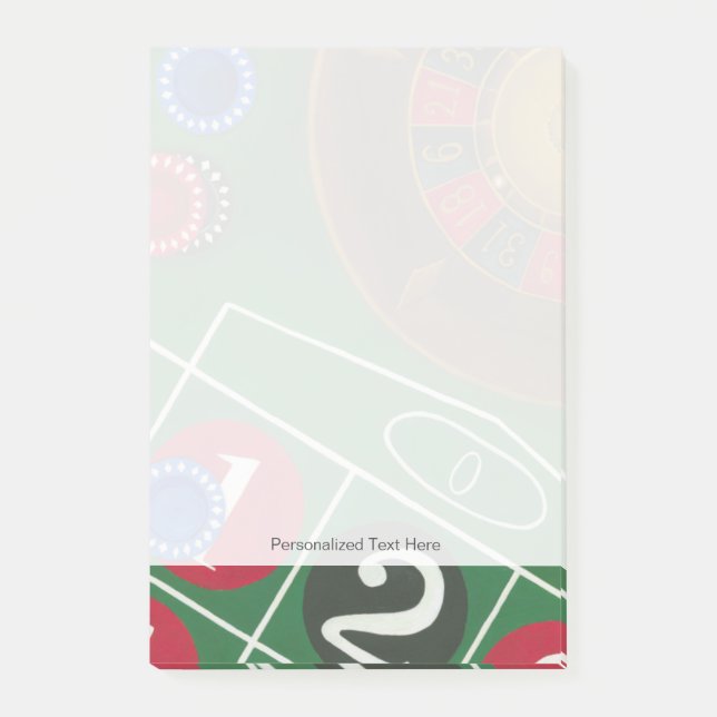 Notas Post-it® Mesa de ruleta con patas y rueda (Anverso)