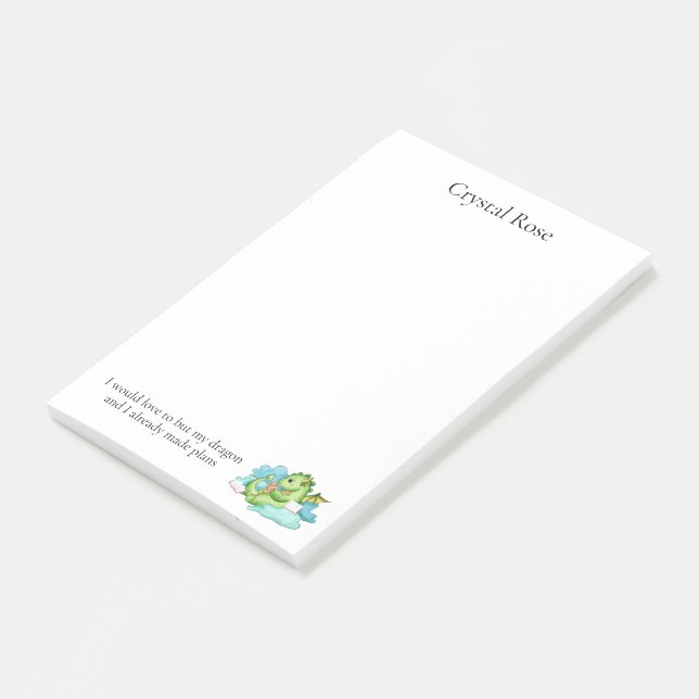 Notas Post-it® Mi Dragón personalizado y yo ya hicimos planes (En perspectiva)