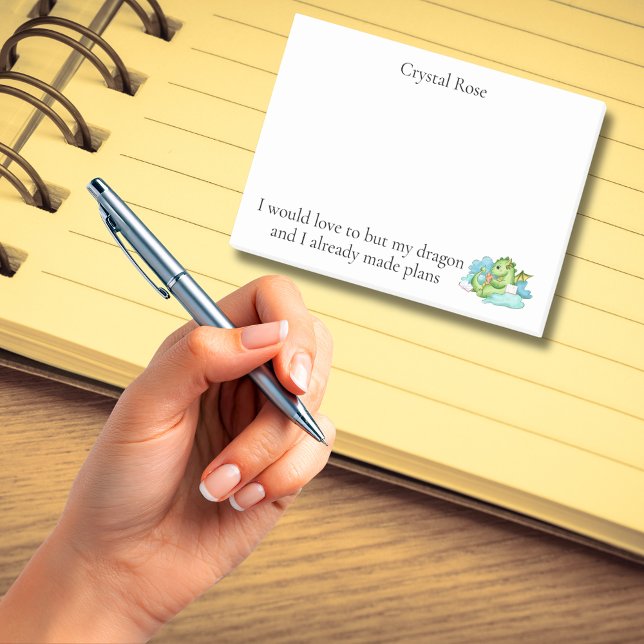 Notas Post-it® Mi dragón y yo hemos hecho planes  (Funny dragon design for book lovers)
