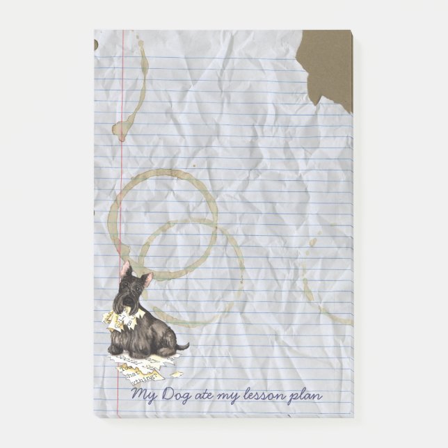 Notas Post-it® Mi escocés comió mi plan de lección (Anverso)