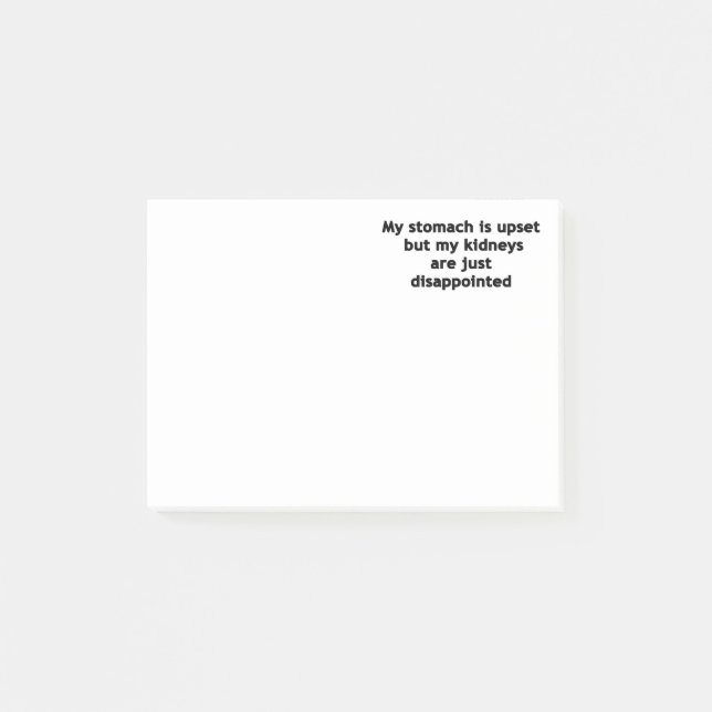 Notas Post-it® Mi Estómago Está Molesto (Anverso)