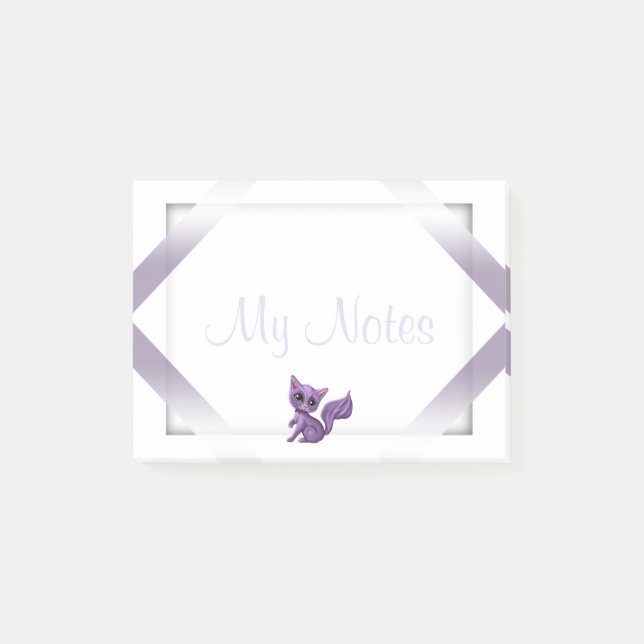 Notas Post-it® Mi gatito de la púrpura de los post-it de las (Anverso)
