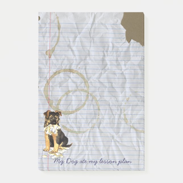 Notas Post-it® Mi GSD comió mi plan de lección (Anverso)