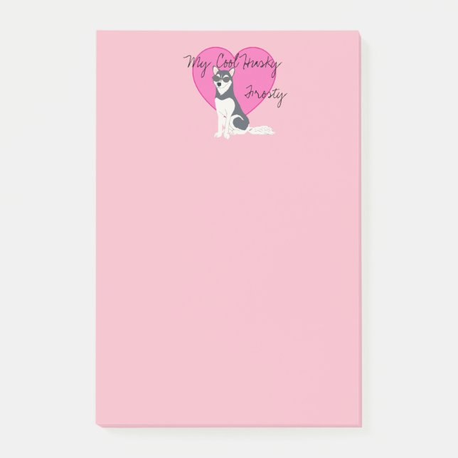 Notas Post-it® Mi Guay Husky en rosa (Anverso)
