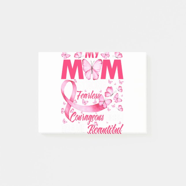 Notas Post-it® Mi mamá Cáncer de Mama Cinta Rosa (Anverso)