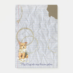Notas Post-it® Mi Norwich Terrier comió mi plan de clases