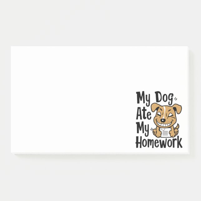 Notas Post-it® Mi perro se comió mi tarea (Anverso)