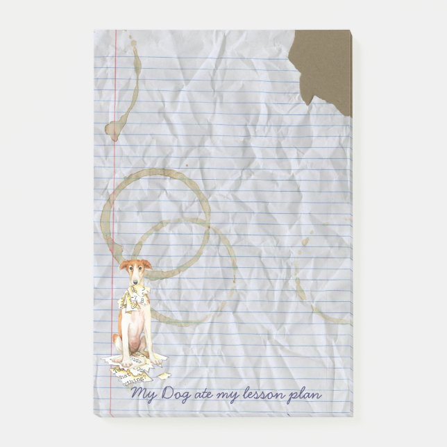 Notas Post-it® Mi Plan de Lecciones de Borzoi Ate my (Anverso)