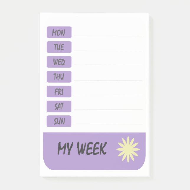 Notas Post-it® Mi semana más tarde (Anverso)