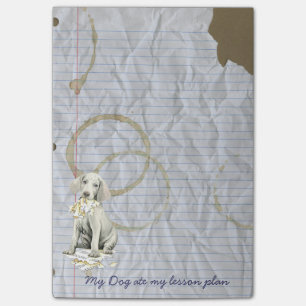 Notas Post-it® Mi Weimaraner comió mi plan de lección